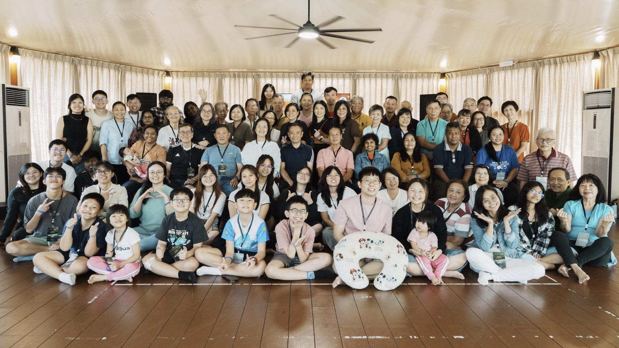 The Puchong Tabernacle Assembly church family, gathered together at camp